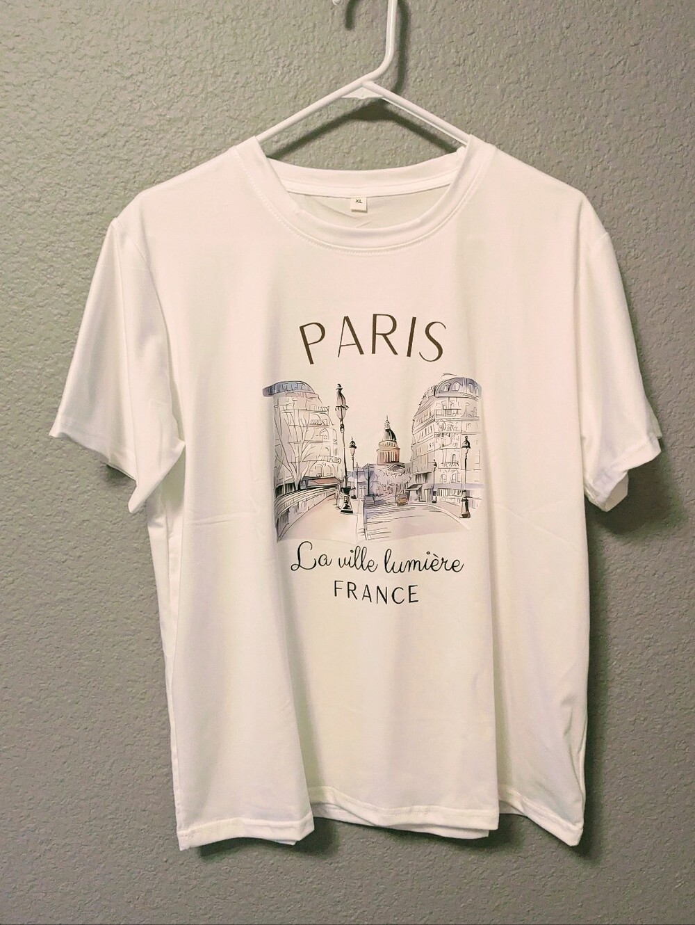 New White Paris Graphic Tee - Sz XL
